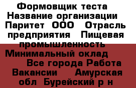 Формовщик теста › Название организации ­ Паритет, ООО › Отрасль предприятия ­ Пищевая промышленность › Минимальный оклад ­ 22 000 - Все города Работа » Вакансии   . Амурская обл.,Бурейский р-н